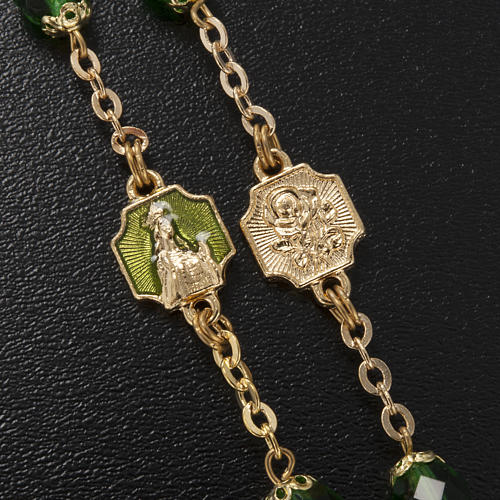 Ghirelli rosary, Knock, in green semi-crystal 7mm 6