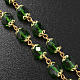 Ghirelli rosary, Knock, in green semi-crystal 7mm s7