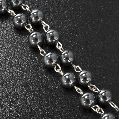 Ghirelli rosary in hematite, round grains 6mm 7