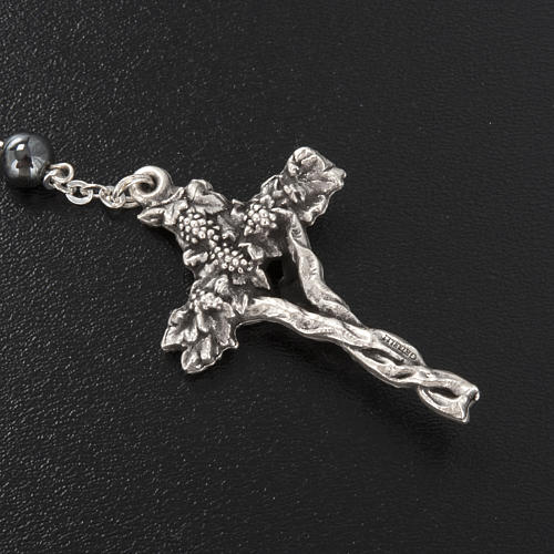 Ghirelli rosary in hematite, round grains 6mm 4