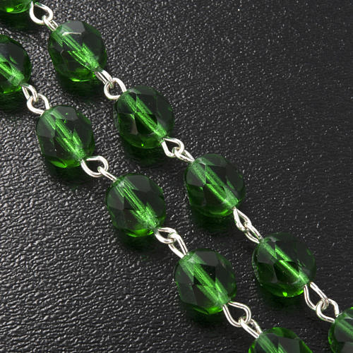 Ghirelli rosary, Saint Patrick green glass 7mm 6