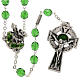 Ghirelli rosary, Saint Patrick green glass 7mm s1