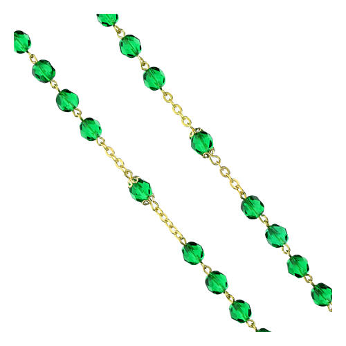 Chapelet Ghirelli bois St Patrick verre vert 7mm 3