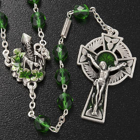 Ghirelli rosary, Saint Patrick green glass 7mm