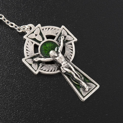 Ghirelli rosary, Saint Patrick green glass 7mm 3