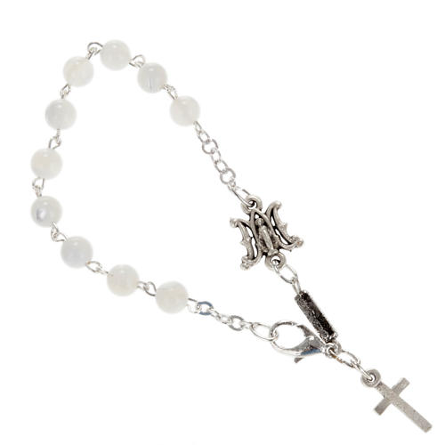 Ghirelli bracelet, one decade rosary Marian mother of pearl 6mm 1