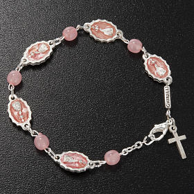 Ghirelli bracelet, Our Lady of Fatima, pink glass