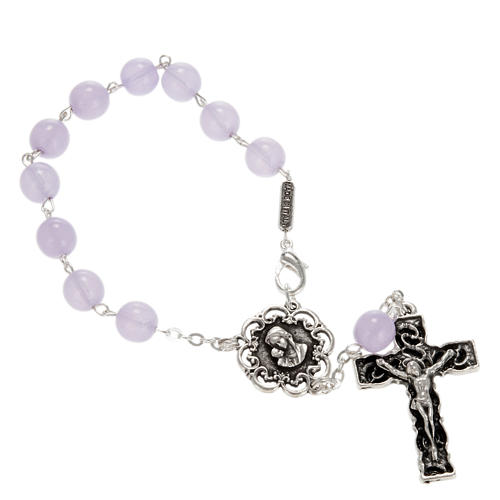 Ghirelli single-decade rosary in lilac glass 8mm 1