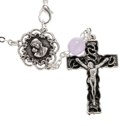 Ghirelli single-decade rosary in lilac glass 8mm 2