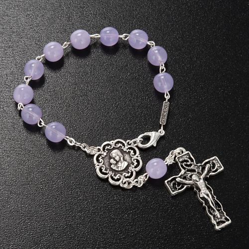 Ghirelli single-decade rosary in lilac glass 8mm 3