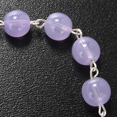 Ghirelli single-decade rosary in lilac glass 8mm 4