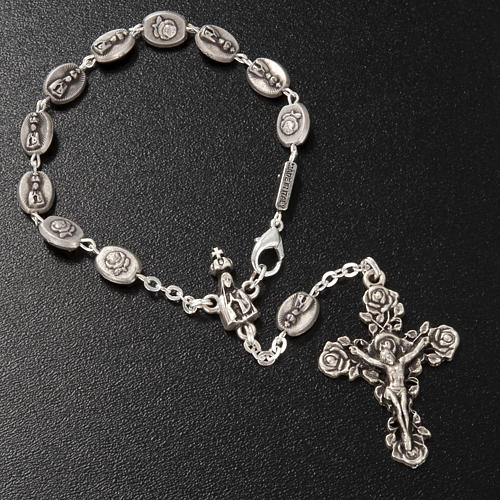 Ghirelli single-decade rosary, Our Lady of Fatima in brass, 6x8m 3