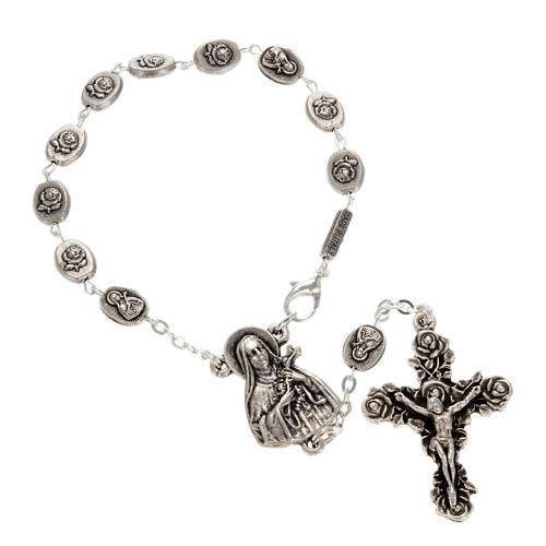 Ghirelli single-decade rosary, Saint Teresa in brass, 6x8mm 1