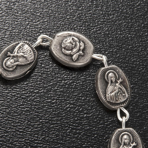 Ghirelli single-decade rosary, Saint Teresa in brass, 6x8mm 6