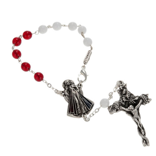 Ghirelli single-decade rosary, red Bohemia glass 6mm 1