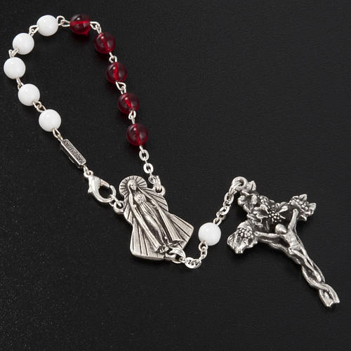 Ghirelli single-decade rosary, red Bohemia glass 6mm 3