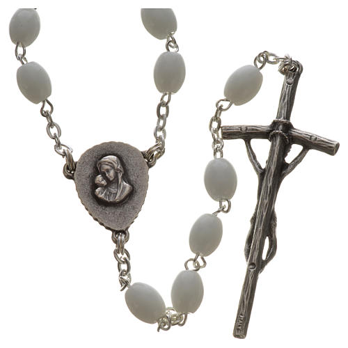 Ghirelli rosary in white Bohemia glass, Benedict XVI 2