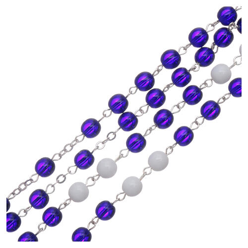 Rosenkranz Heilige Mutter Teresa mit blauen Glasperlen 6 mm 3