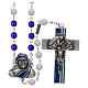Chapelet Mère Teresa perles verre bleu 6 mm s1