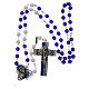 Chapelet Mère Teresa perles verre bleu 6 mm s4