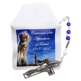 Rosario Centenario de la Virgen de Fatima Cuentas Vidrio 6 mm Azul s6