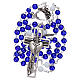 Chapelet centenaire Fatima perles verre 6 mm bleu s5