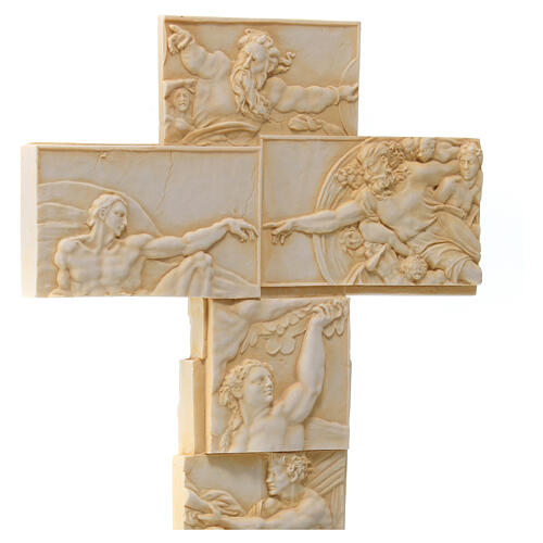 Tischkreuz, Motive der Sixtinischen Kapelle, 25x15x5 cm 2