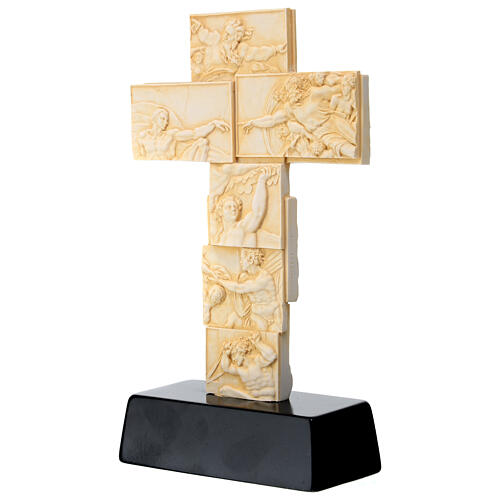 Tischkreuz, Motive der Sixtinischen Kapelle, 25x15x5 cm 3