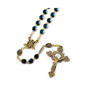 Ghirelli rosary with Miraculous Medals, gold plated metal and 6 mm beads