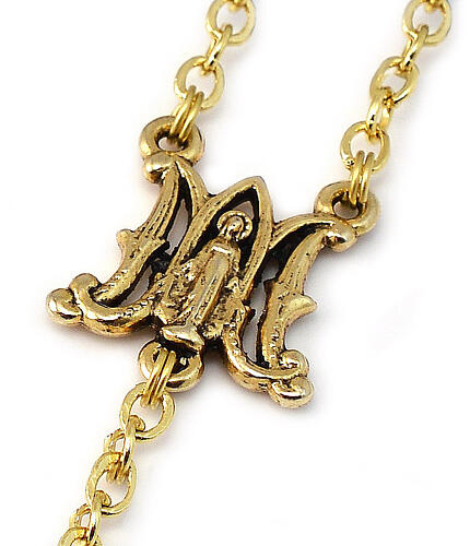 Ghirelli rosary with Miraculous Medals, gold plated metal and 6 mm beads 3