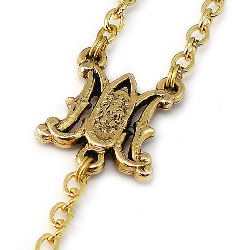 Rosario Ghirelli Medalla Milagrosa dorado con cuentas de 6 mm 4