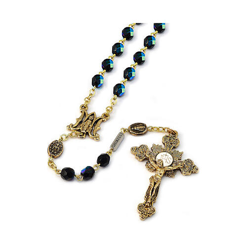 Ghirelli rosary Miraculous medal golden beads 6 mm 1