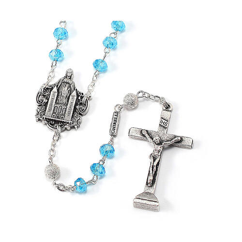 Ghirelli rosary of Medjugorje, aquamarine beads of 6 mm 1
