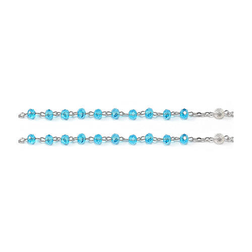 Ghirelli rosary of Medjugorje, aquamarine beads of 6 mm 4