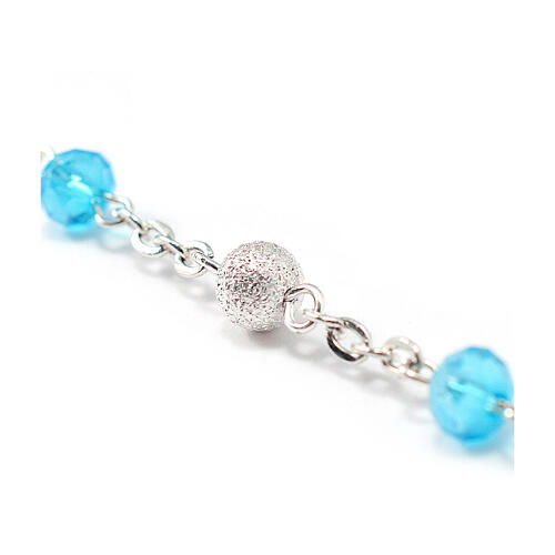 Ghirelli rosary of Medjugorje, aquamarine beads of 6 mm 6