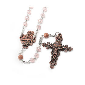 Ghirelli rosary of St Gianna with 6 mm pink beads