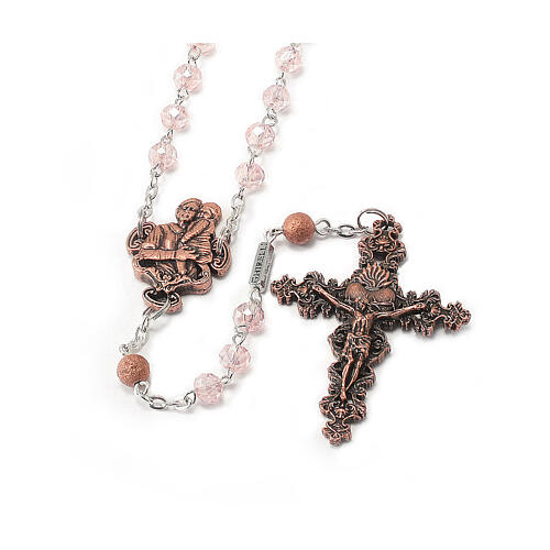 Ghirelli rosary of St Gianna with 6 mm pink beads 1
