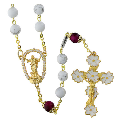Chapelet Ghirelli doré Sainte Pâque grains 8 mm 1