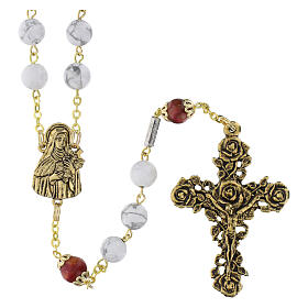 Rosario Ghirelli Santa Teresa Lisieux bianco 8 mm