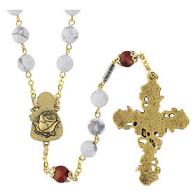 Rosario Ghirelli Santa Teresa Lisieux bianco 8 mm
