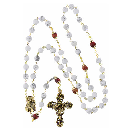 Rosario Ghirelli Santa Teresa Lisieux bianco 8 mm 4