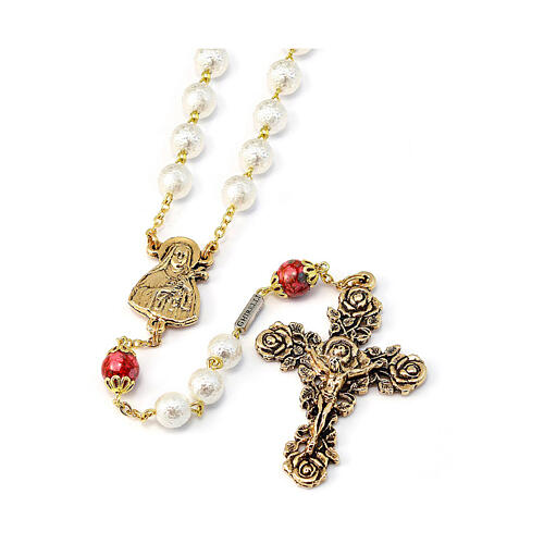 Ghirelli rosary Saint Teresa Lisieux white 8 mm 1