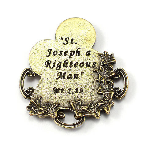 Ghirelli rosary of Saint Joseph, 8 mm white glass beads 7