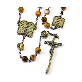 Ghirelli glass rosary 10 English commandments beads 8 mm