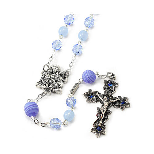 Ghirelli rosary of St Anthony, 8 mm Bohemian saphir 1