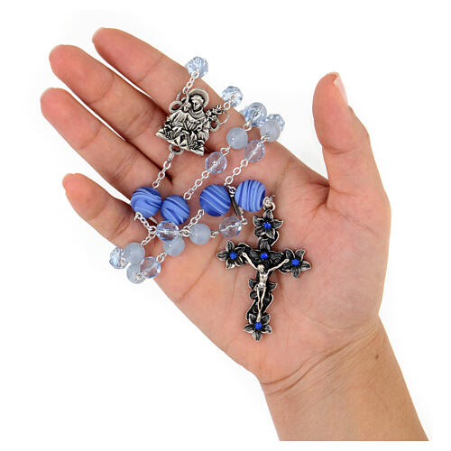 Ghirelli Rosary St Anthony Bohemia sapphire diam 8 mm 9