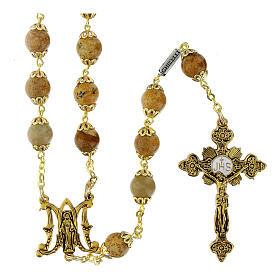 Ghirelli rosary of the Annunciation, golden metal and 8 mm beads