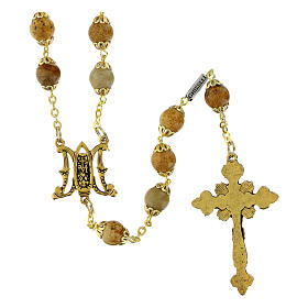 Ghirelli rosary of the Annunciation, golden metal and 8 mm beads