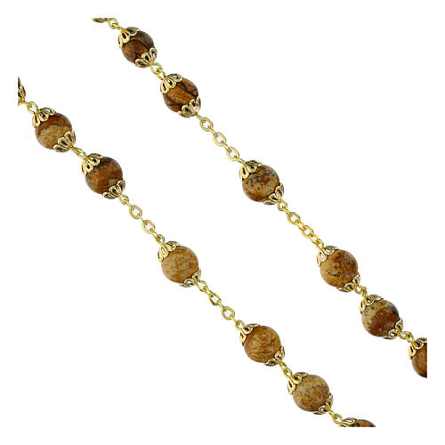 Ghirelli rosary of the Annunciation, golden metal and 8 mm beads 3