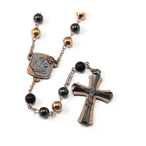 Ghirelli rosary with 8 mm hematite beads 1